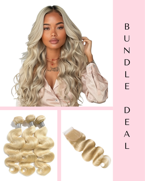 Bossy Blonde Body Wave - Bundle Deal (3 Bundles + 1 HD Lace Closure)