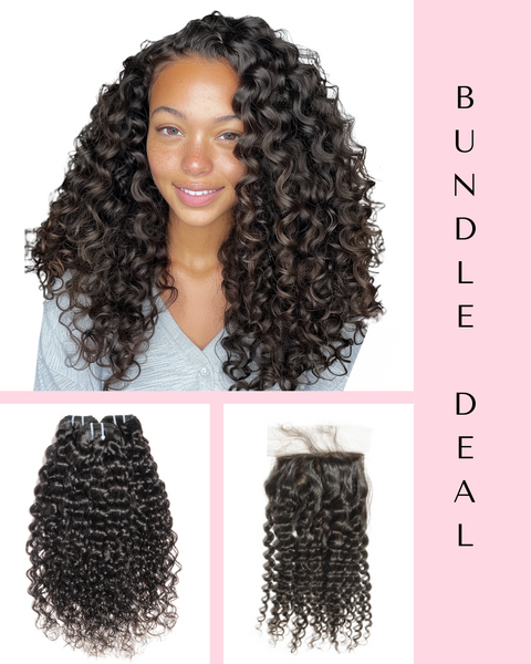 Conceited Curly  - Bundle Deal (3 Bundles + 1 HD Lace Closure)