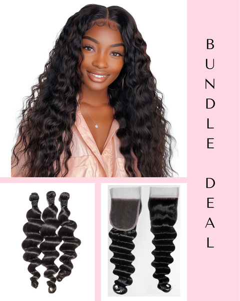 Diva Deep Wave  - Bundle Deal (3 Bundles + 1 HD Lace Closure)