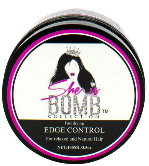 She is Bomb Collection Fast Drying Edge Control for relaxed and Natural Hair